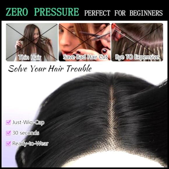 Shoulder Length Wavy Bob Synthetic Wig Pre-Cut Lace Heat Resistant Party Wear